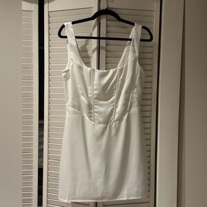 NWT Satin Corset White Minidress